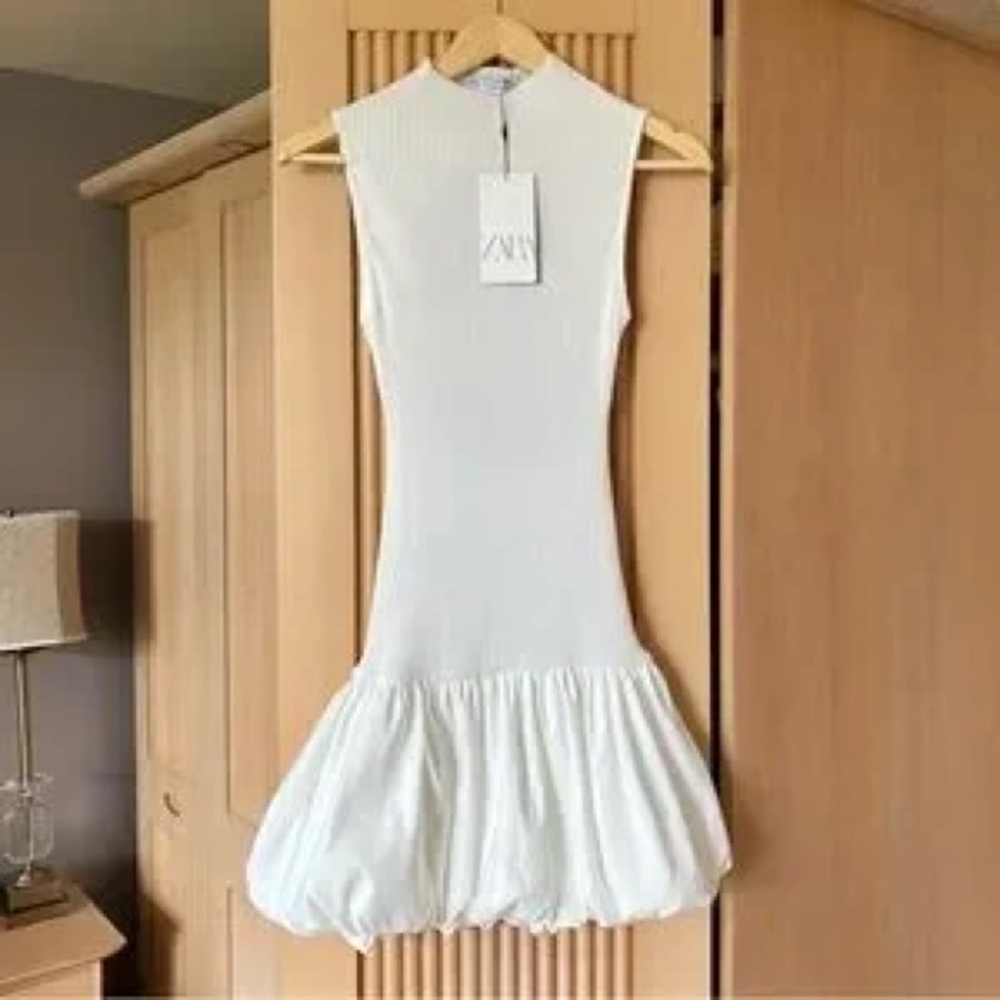 Sleeveless White Cutout Mini Dress - Picture 2 of 8